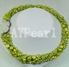 3-4mm twisted dyed pearl necklace