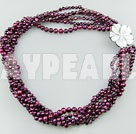 3-4mm twisted dyed pearl necklace