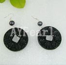 Handmade carved lacquerware earring