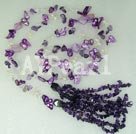 Handmade pearl amethyst shell necklace