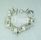 pearl crystal and shell bracelet