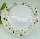pearl and white coral choker necklace