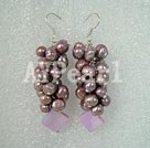 Discount 6-7mm dyed pearl shell cluster earrings