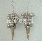 Discount dyed pearl shell cluster earrings