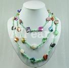 triple strand pearl shell necklace