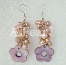 Discount pearl shell cluster earrings