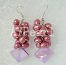 Discount pearl shell cluster earrings