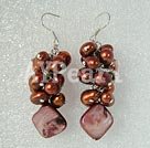 Hademade pearl shell earring