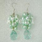 Hademade pearl crystal earring