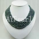 6-7mm black pearl beaded necklace