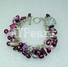 brazalete de conchas de perlas de cristal