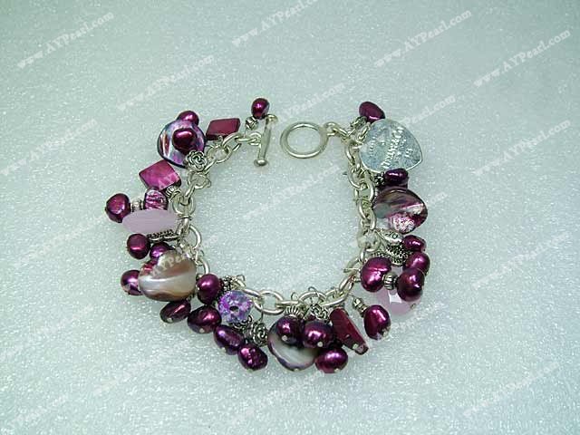 Handmade pearl crystal shell bracelet