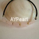 rose quartz choker necklace under $ 8