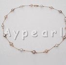 14k gold plated pearl necklace Under $ 40