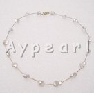 14k gold plated pearl necklace Under $ 40