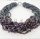 black pearl and garnet and amethyst necklace under $ 40