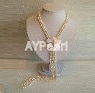 pearl and shell flower necklace