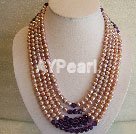 pearl and amethyst strand necklace under $ 40