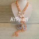 pearl and shell flower necklace