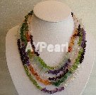 multi strands multi stone necklace under $ 10