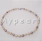 9-10mm three colored pearl necklace