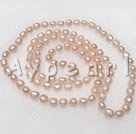 9-10mm pink pearl beaded necklace