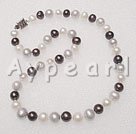 Discount 8-9mm three colored pearl necklace