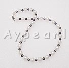 czarno-białe Pearl Necklace
