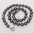 11-12mm AAA black pearl beaded necklce