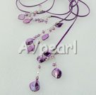 pearl shell and crystal necklace