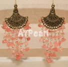 cherry quartz chandelier earrings