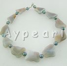 gray agate pearl necklace
