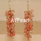 cherry quartz cluster earrings