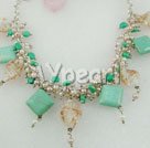 pearl and colored glaze necklace