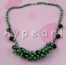 pearl and black crystal necklace