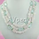 blue quartz and rose quartz necklace