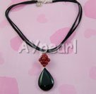 black and red carnelian necklace