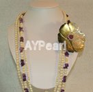 pearl shell flower necklace