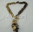 citrine and smoky quartz necklace