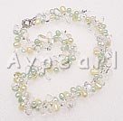 Handmade pearl crystal necklace