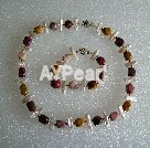 silver leaf agate and pearl sets under $ 15