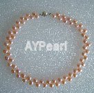 7-8mm pink pearl necklace