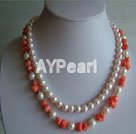 pearl and coral necklace