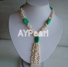 pearl and turquoise charm necklace under $ 15