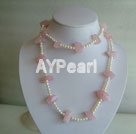 pearl and rose quartz charm necklace under $12