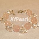 Handmade Rose quartz crystal bracelet