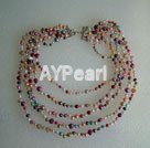 Handmade multicolor pearl necklace