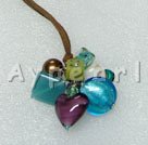 crystal and colored glaze necklace
