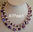 Handmade Amethyst Mother of pearl necklace