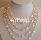 shell and rose quartz strand necklace under $ 15